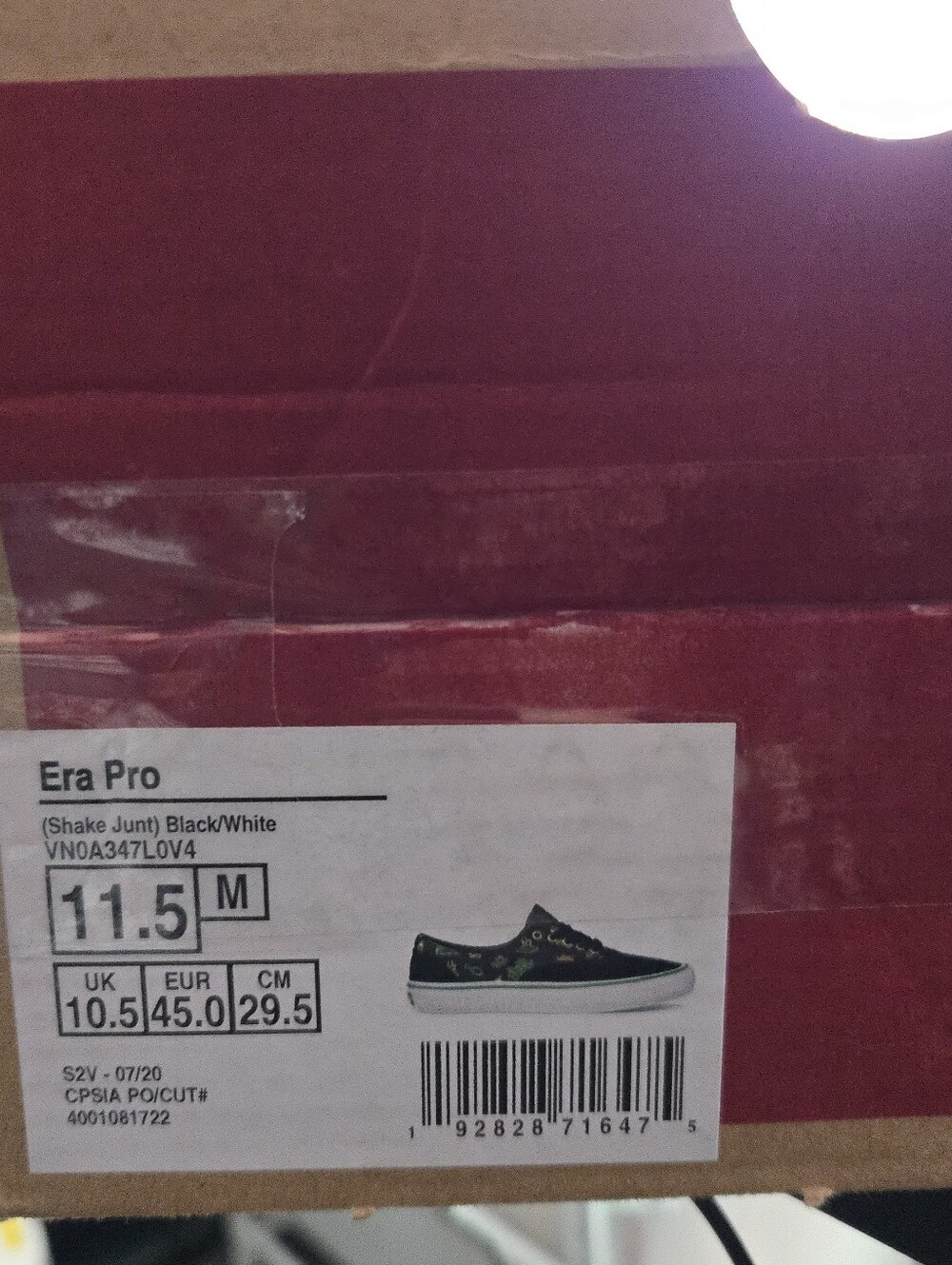 Vans Era Pro Shake Junt Pro Men Size 11.5 Black White Green 072026 - Picture 9 of 9
